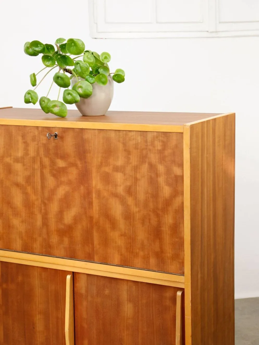 Cabinet de bar en bois scandinave moderne du milieu du siècle, années 1950