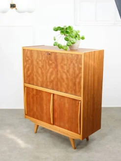 Cabinet de bar en bois scandinave moderne du milieu du siècle, années 1950