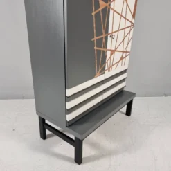 Cabinet de bar en hêtre, années 1970