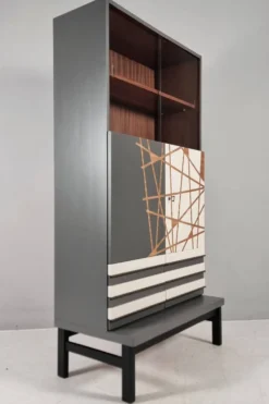 Cabinet de bar en hêtre, années 1970