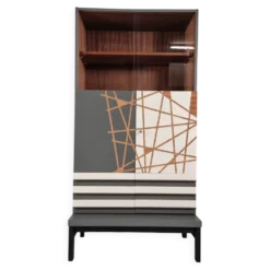 Cabinet de bar en hêtre, années 1970