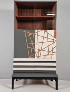 Cabinet de bar en hêtre, années 1970