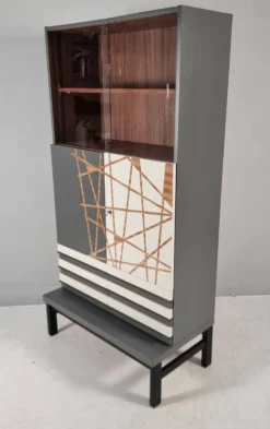 Cabinet de bar en hêtre, années 1970