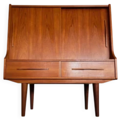 Cabinet de bar en teck danois vintage des années 1960