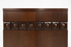Cabinet de bar géométrique brutaliste, Belgique années 1970