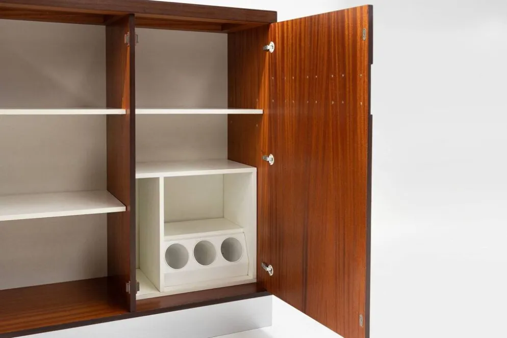 Cabinet de bar géométrique brutaliste, Belgique années 1970