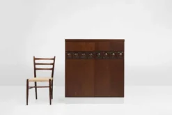 Cabinet de bar géométrique brutaliste, Belgique années 1970