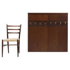 Cabinet de bar géométrique brutaliste, Belgique années 1970