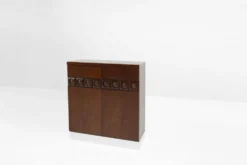Cabinet de bar géométrique brutaliste, Belgique années 1970