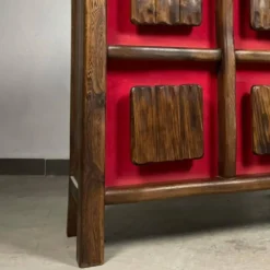 Cabinet de bar rétroéclairé brutaliste des années 60, en bois massif, années 1970, style scandinave