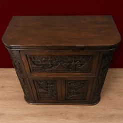 Cabinet de bar vintage en teck thaïlandais / asiatique / meuble à boissons
