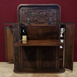 Cabinet de bar vintage en teck thaïlandais / asiatique / meuble à boissons