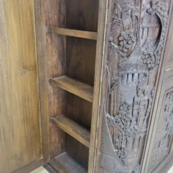 Cabinet de bar vintage en teck thaïlandais / asiatique / meuble à boissons