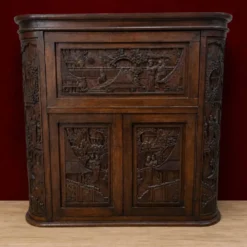 Cabinet de bar vintage en teck thaïlandais / asiatique / meuble à boissons