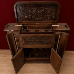 Cabinet de bar vintage en teck thaïlandais / asiatique / meuble à boissons