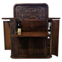 Cabinet de bar vintage en teck thaïlandais / asiatique / meuble à boissons