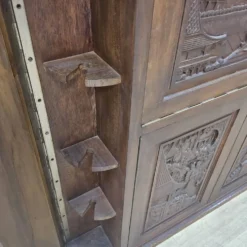 Cabinet de bar vintage en teck thaïlandais / asiatique / meuble à boissons