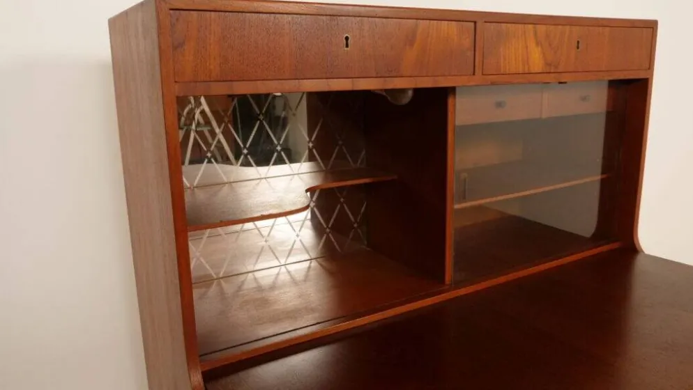 Cabinet de bar vintage | Teck | Design danois | H.P. Hansen | Années 1960