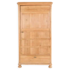 Cabinet de chambre – pieds ronds – bois de pin – porte avant et tiroir – début des années 1900