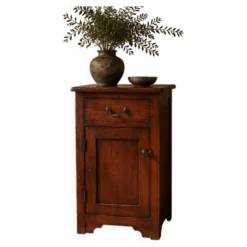 Cabinet de chevet en noyer rustique, années 1980