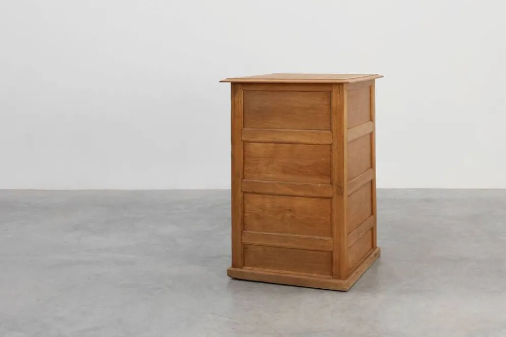 Cabinet de classement en chêne industriel avec poignées en laiton, Royaume-Uni, années 1920