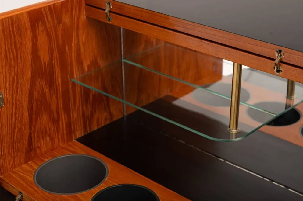 Cabinet de cocktail SK661 et tabourets de bar par Johannes Andersen pour Skaaning & Son années 1960