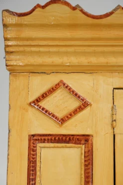 Cabinet de ferme néerlandais antique peint à la main unique du XVIIIe siècle