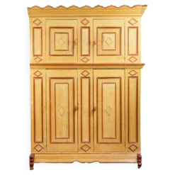Cabinet de ferme néerlandais antique peint à la main unique du XVIIIe siècle