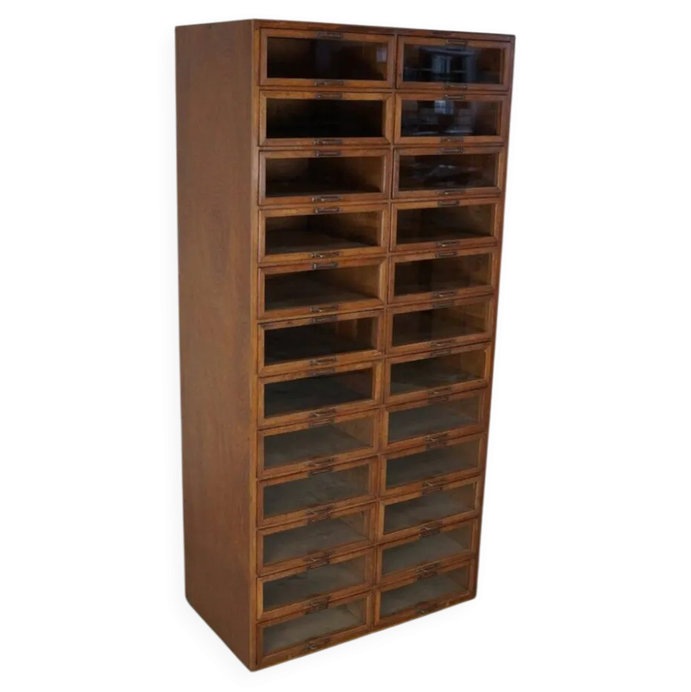 Cabinet de mercerie en chêne néerlandais vintage, années 1930