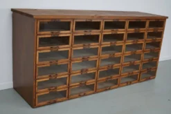 Cabinet de mercerie en chêne néerlandais vintage, années 1930