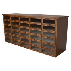 Cabinet de mercerie en chêne néerlandais vintage, années 1930