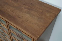 Cabinet de mercerie en chêne néerlandais vintage, années 1930