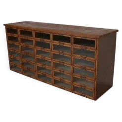 Cabinet de mercerie en chêne néerlandais vintage, années 1930