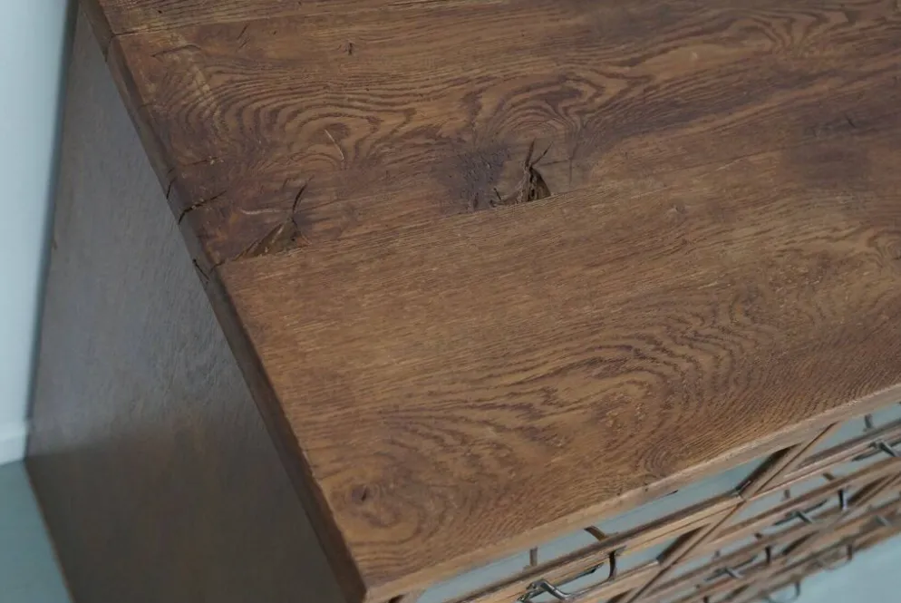 Cabinet de mercerie en chêne néerlandais vintage, années 1930