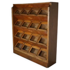 Cabinet de mercerie néerlandais en hêtre, années 1920-30