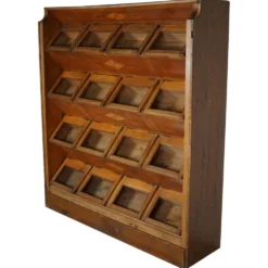 Cabinet de mercerie néerlandais en hêtre, années 1920-30