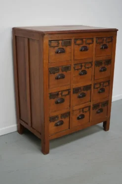 Cabinet de pharmacie / de classement en teck néerlandais vintage, années 1930
