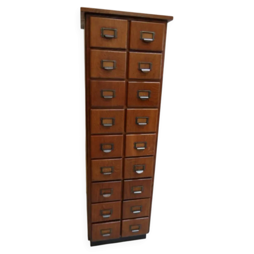 Cabinet de pharmacie en chêne ancien avec tiroirs