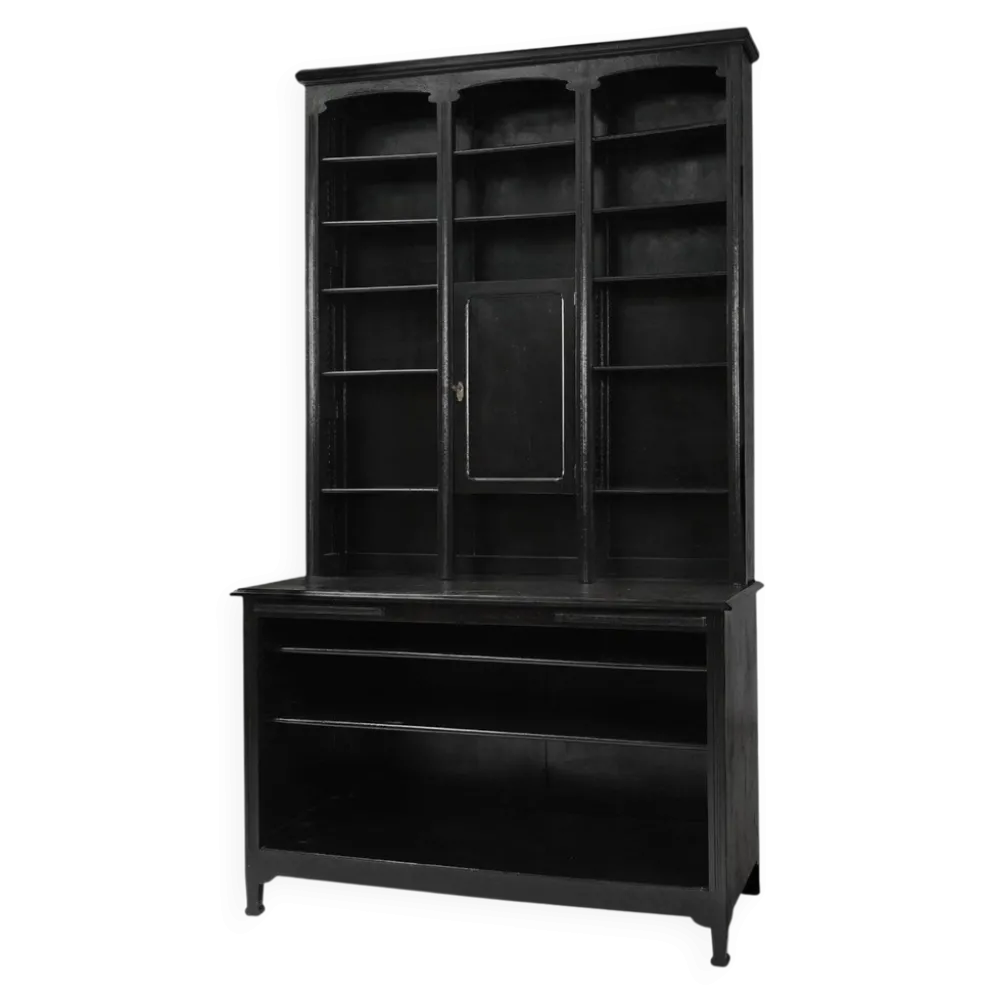 Cabinet de pharmacien Art Nouveau en chêne, France, 1910