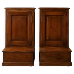 Cabinet de prière prie-dieu en bois de châtaignier, années 1940-1950