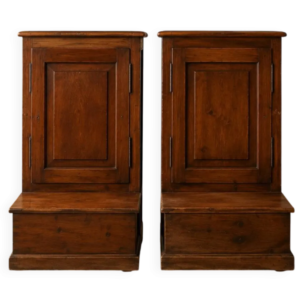 Cabinet de prière prie-dieu en bois de châtaignier, années 1940-1950