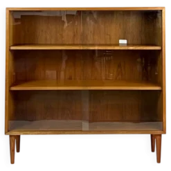 Cabinet d'exposition en teck des années 60, haut, étagère, commode vintage des années 70.