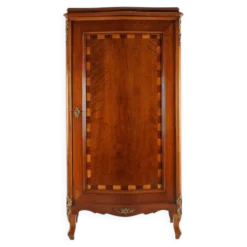 Cabinet en bois ancien avec marqueterie et décorations en bronze, France vers 1860