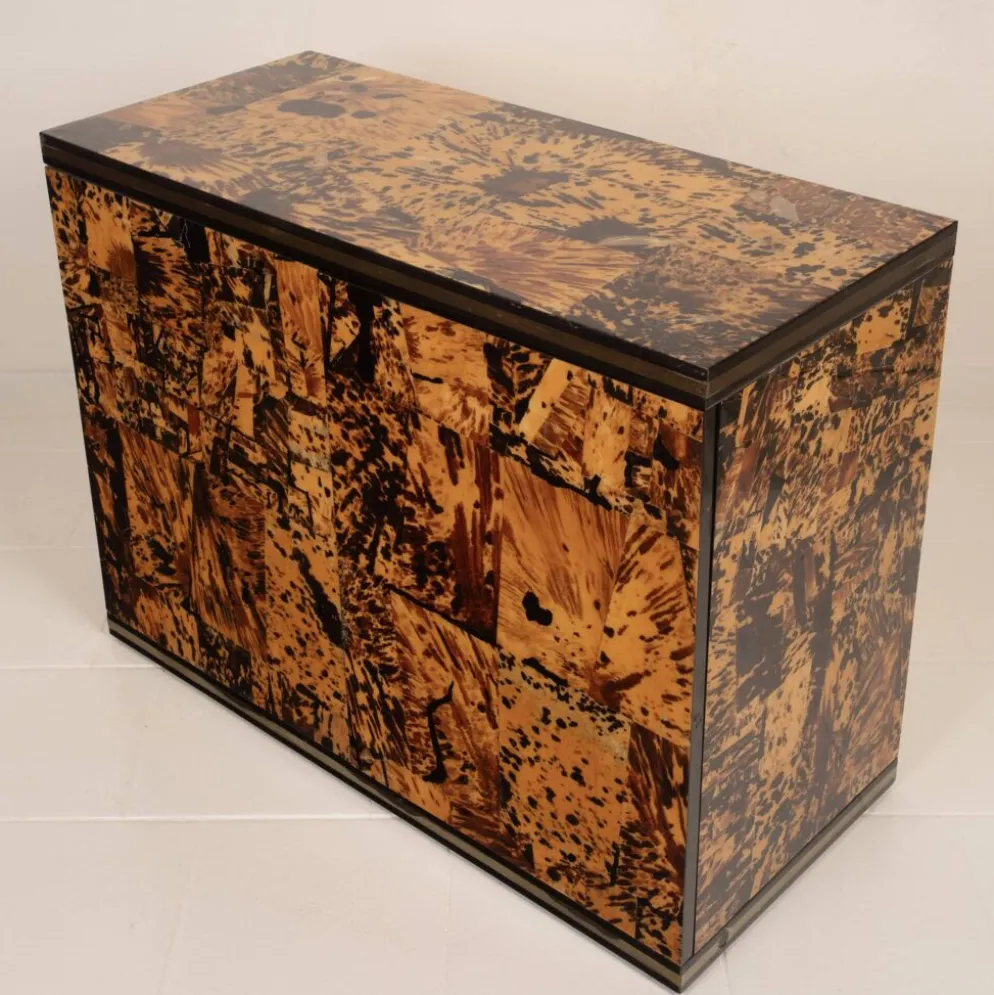Cabinet en écaille de tortue unique par Roberto Jodice pour Ottini Milano 1974