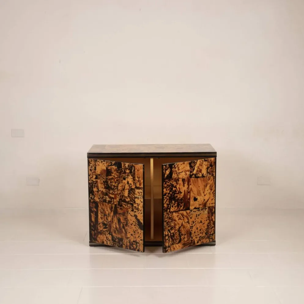 Cabinet en écaille de tortue unique par Roberto Jodice pour Ottini Milano 1974
