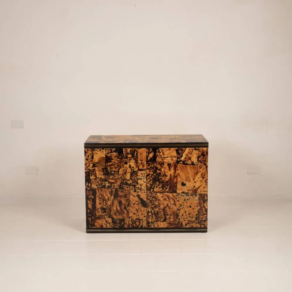 Cabinet en écaille de tortue unique par Roberto Jodice pour Ottini Milano 1974