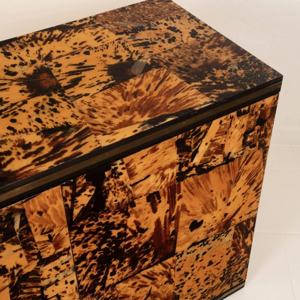 Cabinet en écaille de tortue unique par Roberto Jodice pour Ottini Milano 1974