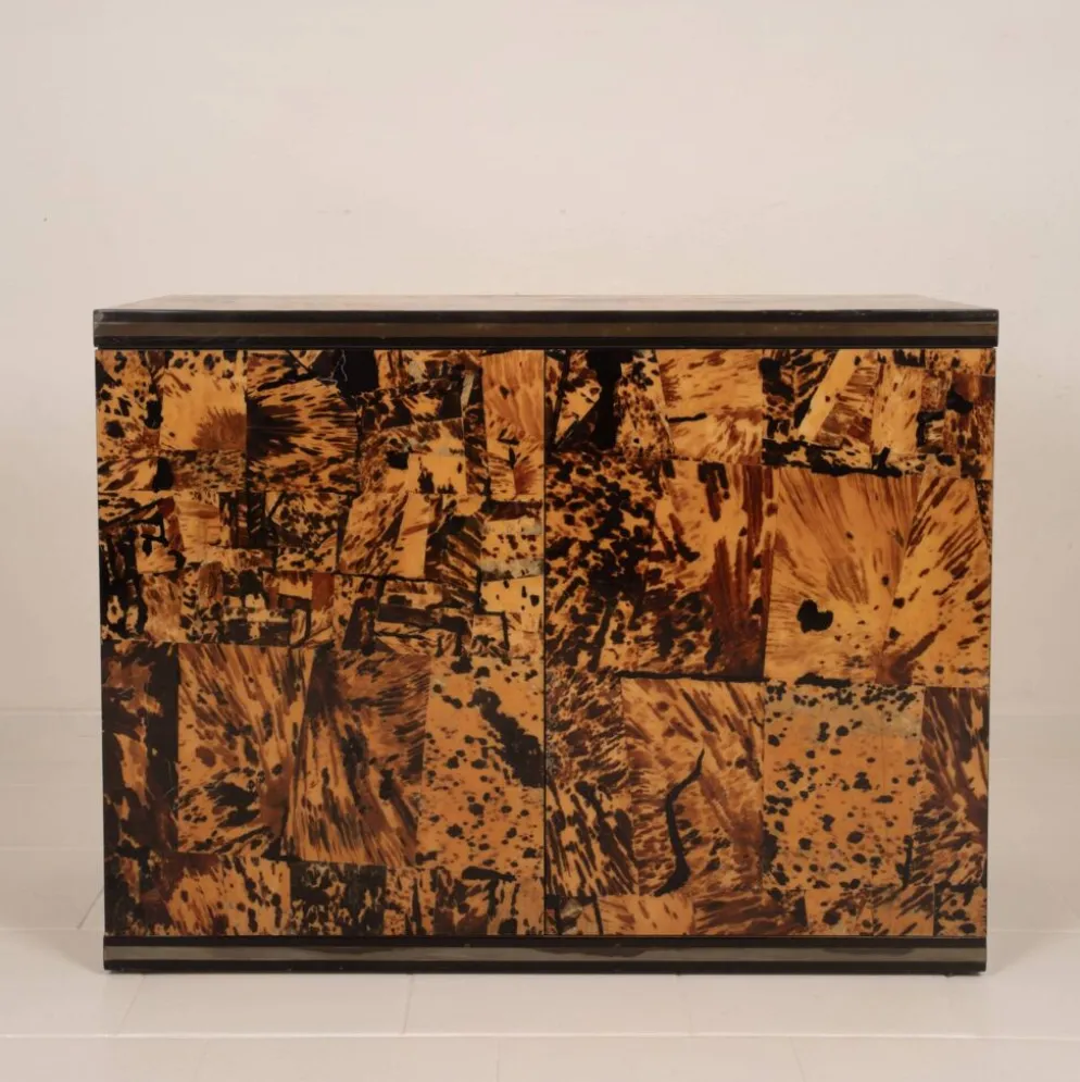 Cabinet en écaille de tortue unique par Roberto Jodice pour Ottini Milano 1974