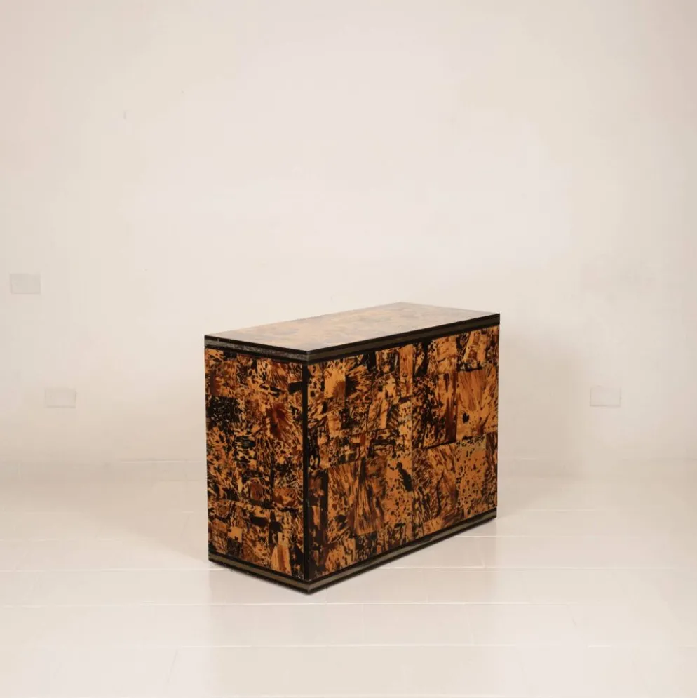 Cabinet en écaille de tortue unique par Roberto Jodice pour Ottini Milano 1974