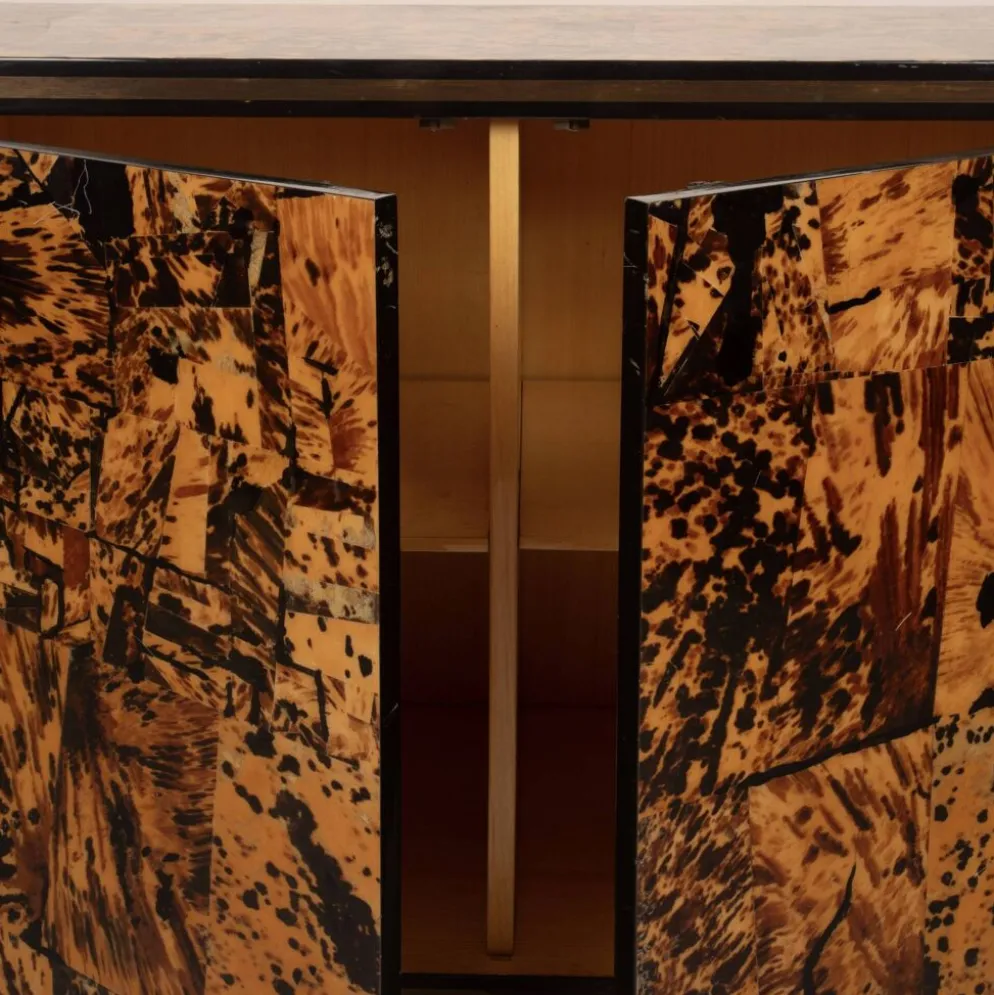 Cabinet en écaille de tortue unique par Roberto Jodice pour Ottini Milano 1974